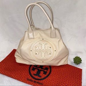 Large Tory Burch Cream Leather Handbag 👜